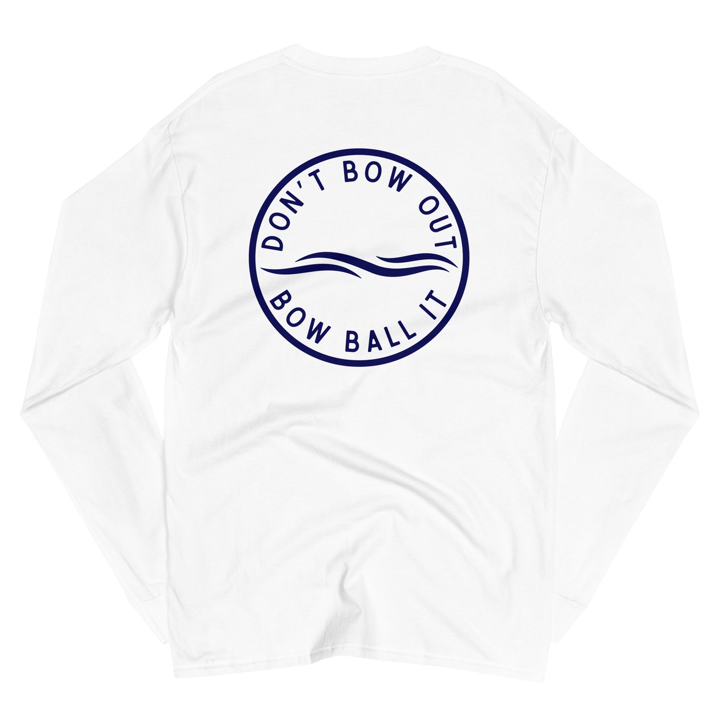 Men's Champion Long Sleeve Shirt (White): Bow Ball It | Waves