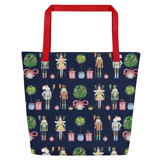 Large Cloth Tote Bag: Holiday | Happiness