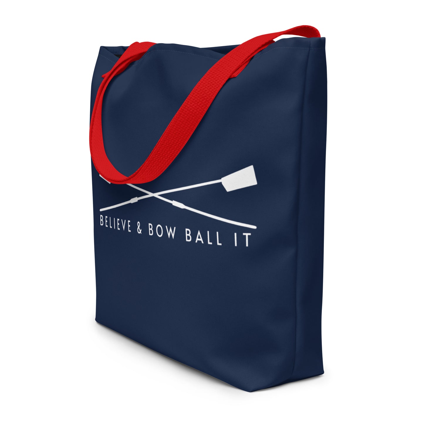 Large Cloth Tote Bag | Believe & Bow Ball It