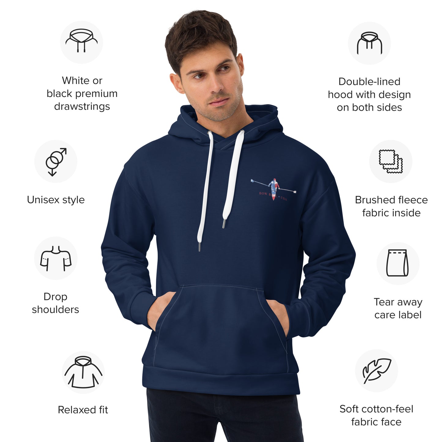 Hand-Sewn Unisex Hoodie | All-American Rowing [Male]