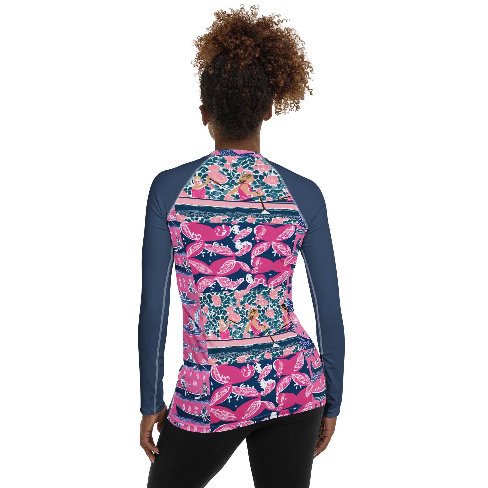 ラッシュガード Bohemianblue Asymmetrical Off Shoulder Ribbed Women's Rash G BesserBay Short Sleeve Rash Guard for Women Floral Print