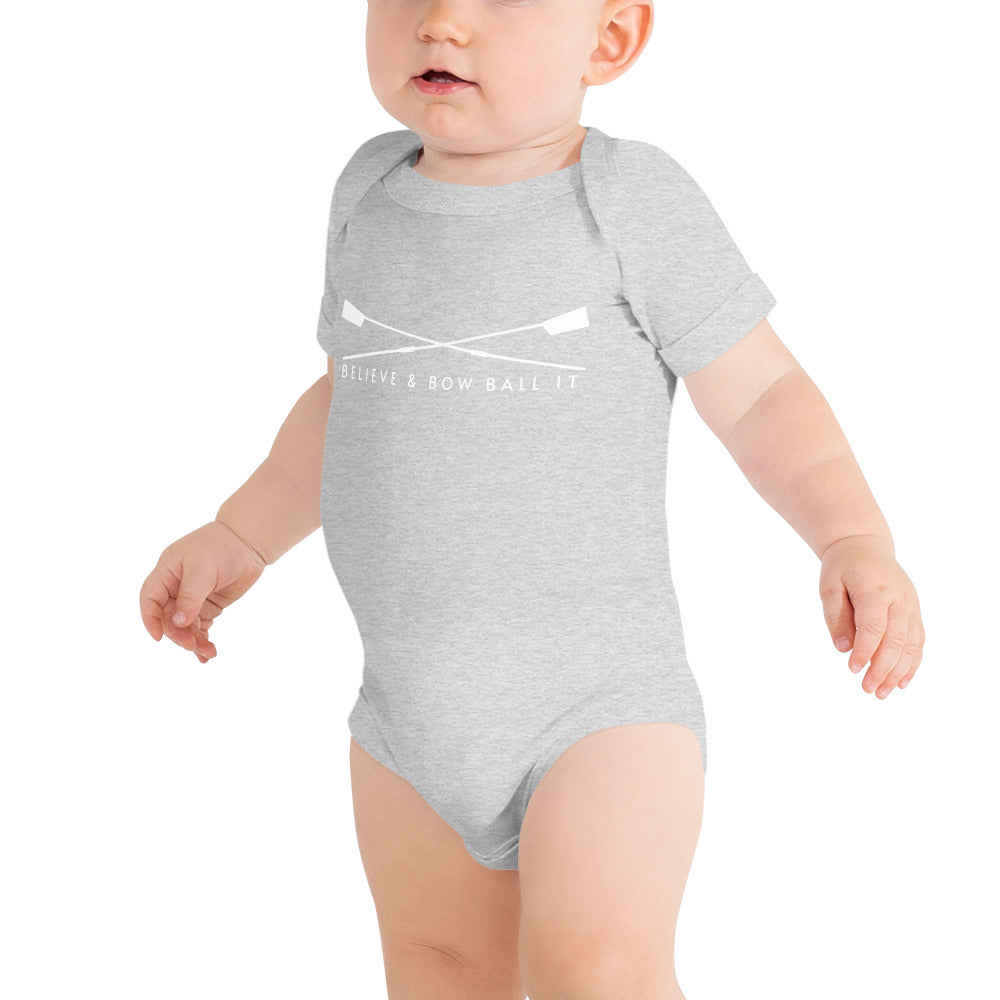 Baby Short Sleeve One Piece: Believe & Bow Ball It