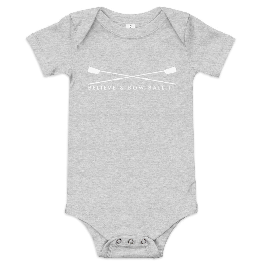 Baby Short Sleeve One Piece: Believe & Bow Ball It