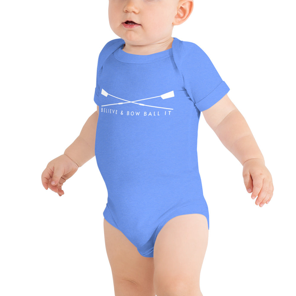 Baby Short Sleeve One Piece: Believe & Bow Ball It