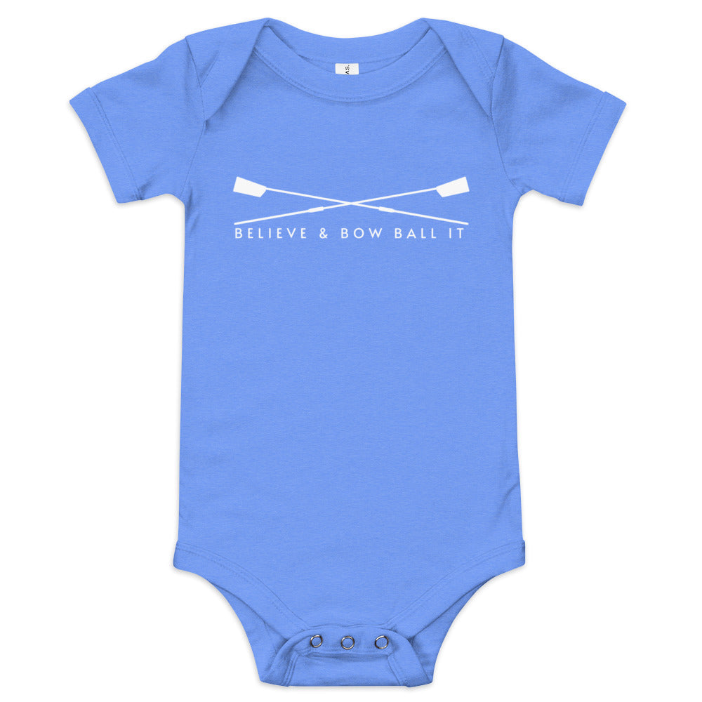 Baby Short Sleeve One Piece: Believe & Bow Ball It