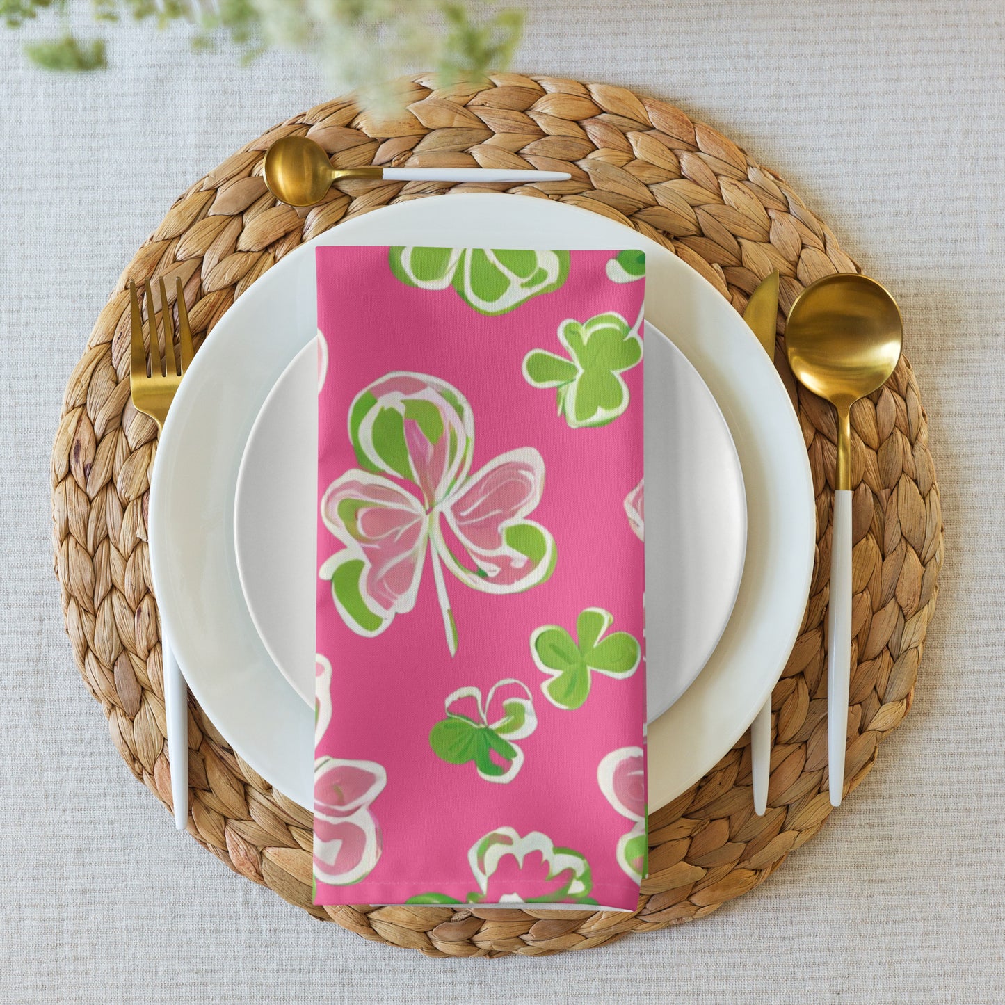 Cloth Napkin Set: Irish Eyes | Pink