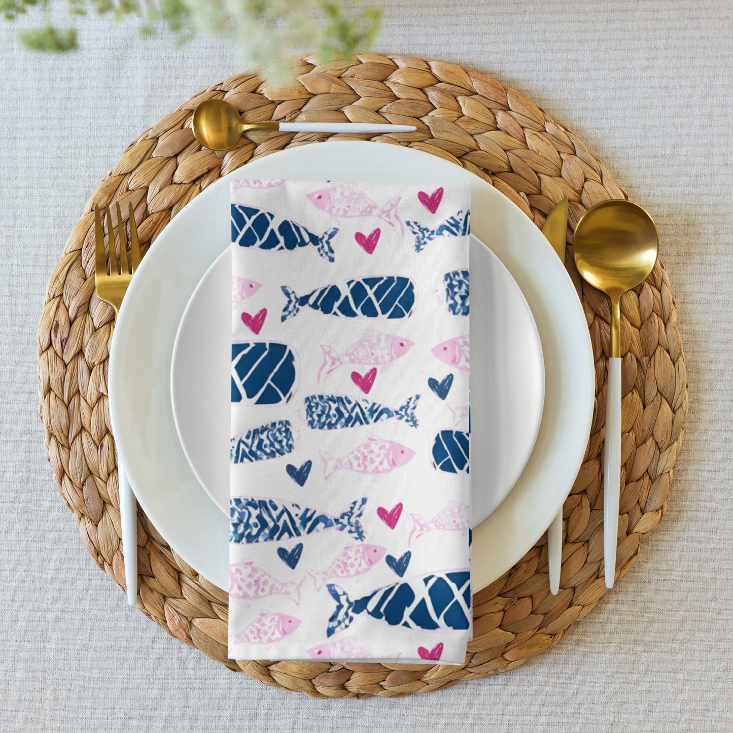 Cloth Napkin Set: Loving Friends