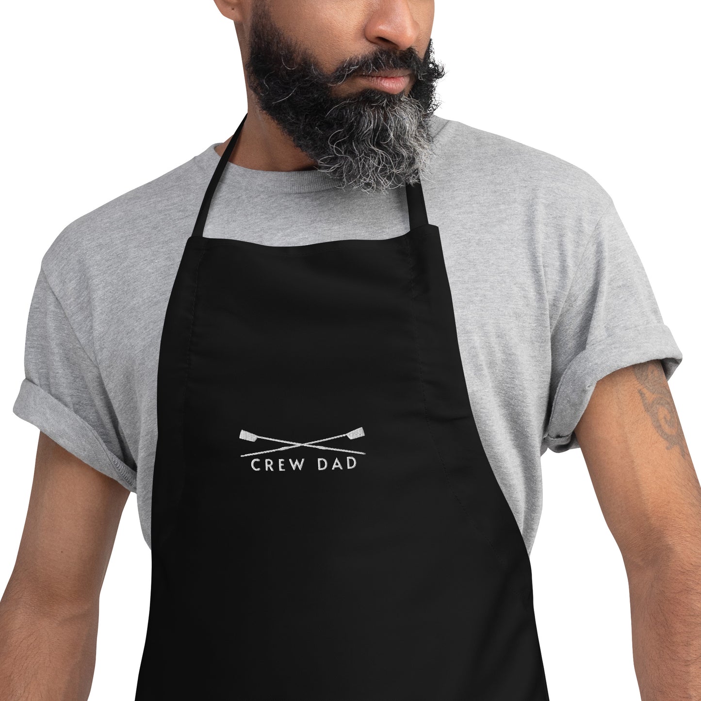 Embroidered Apron: Crew Dad | Black Apron