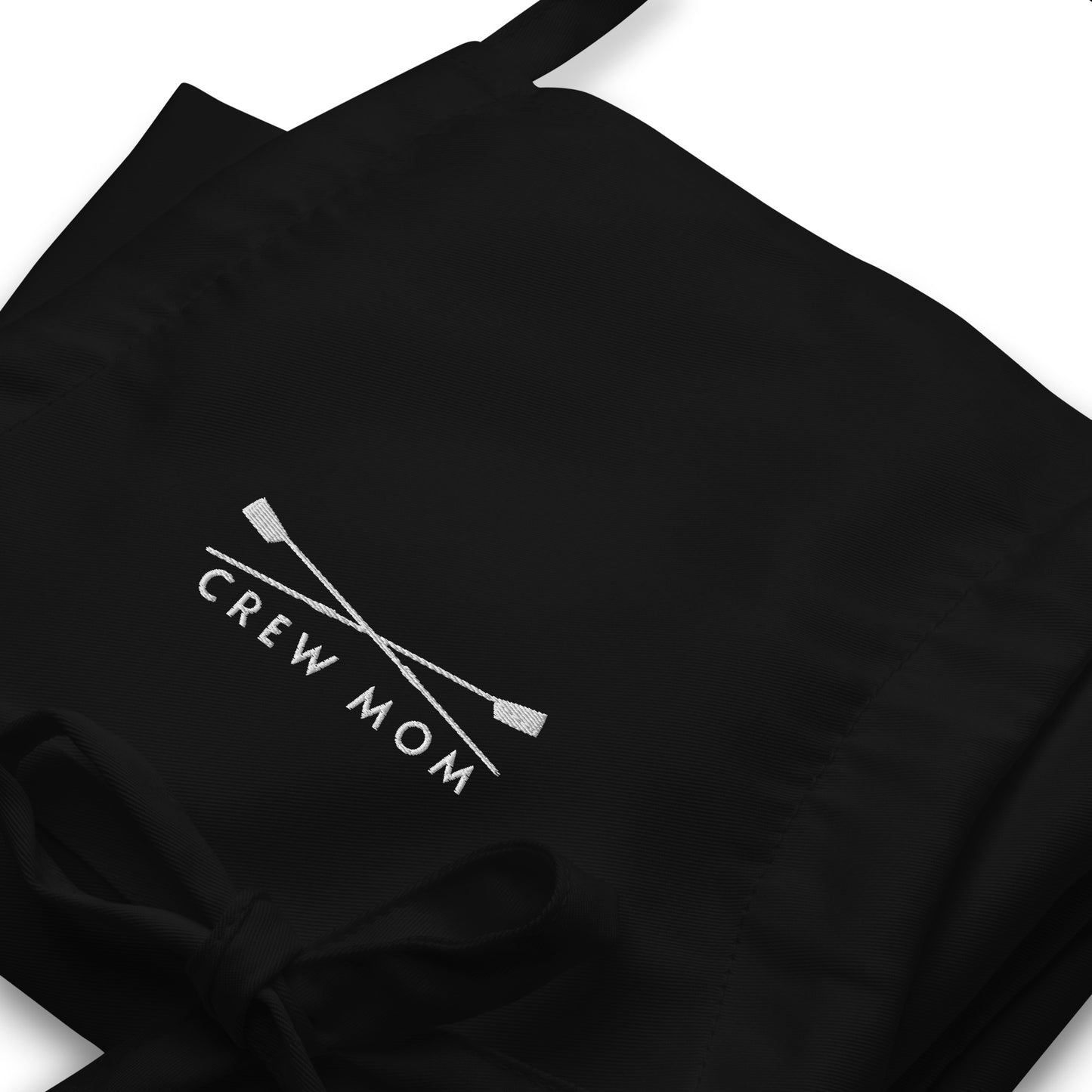 Embroidered Apron: Crew Mom | Black Apron