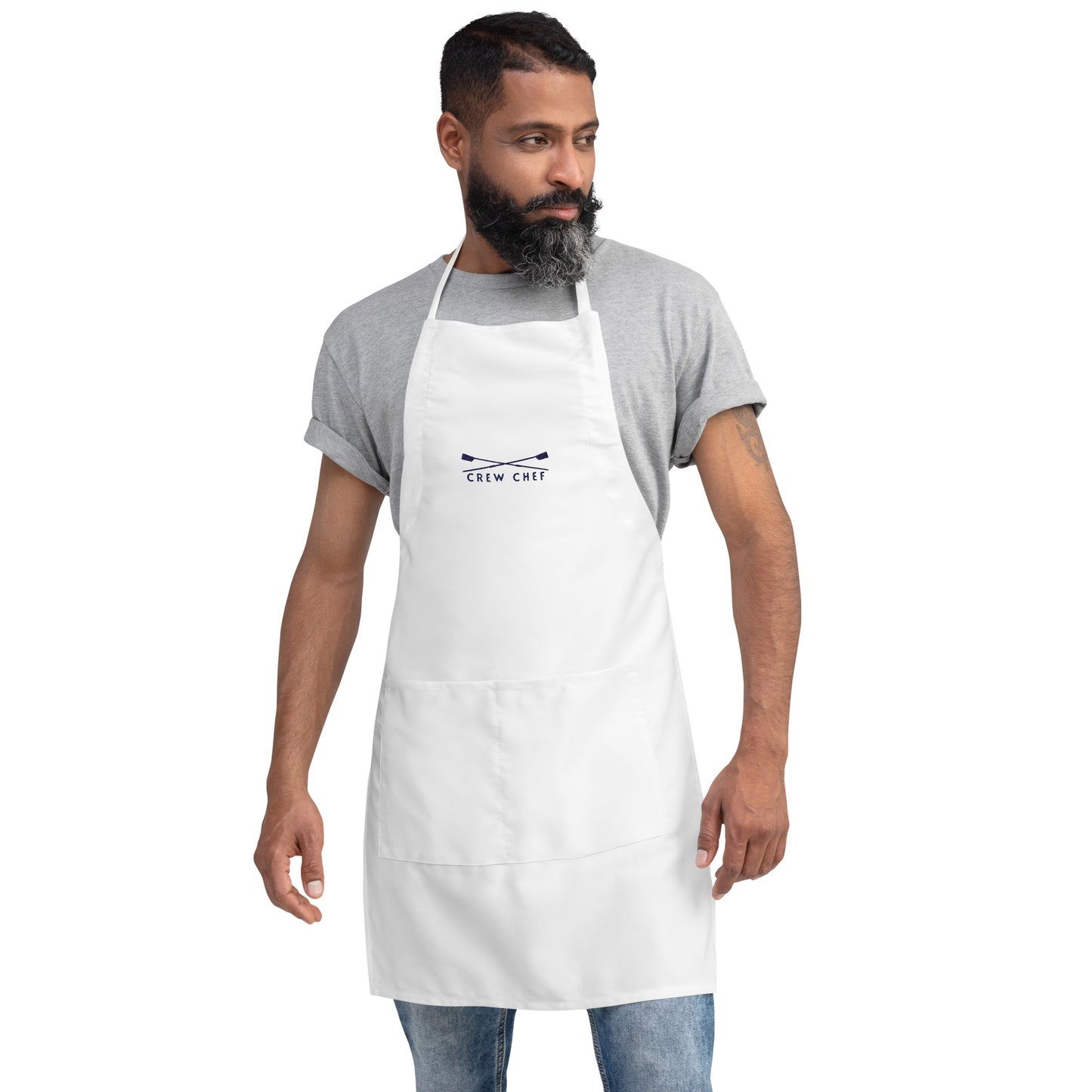 Embroidered Apron: Crew Chef | White Apron