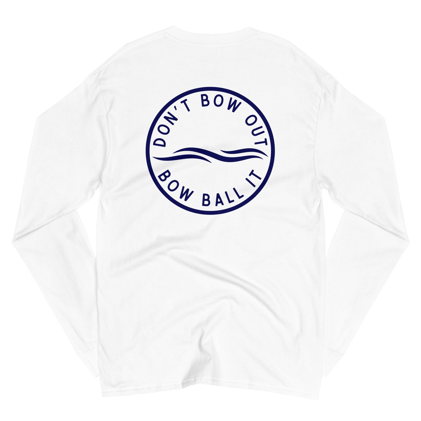 Men's Champion Long Sleeve Shirt (White): Bow Ball It | Waves