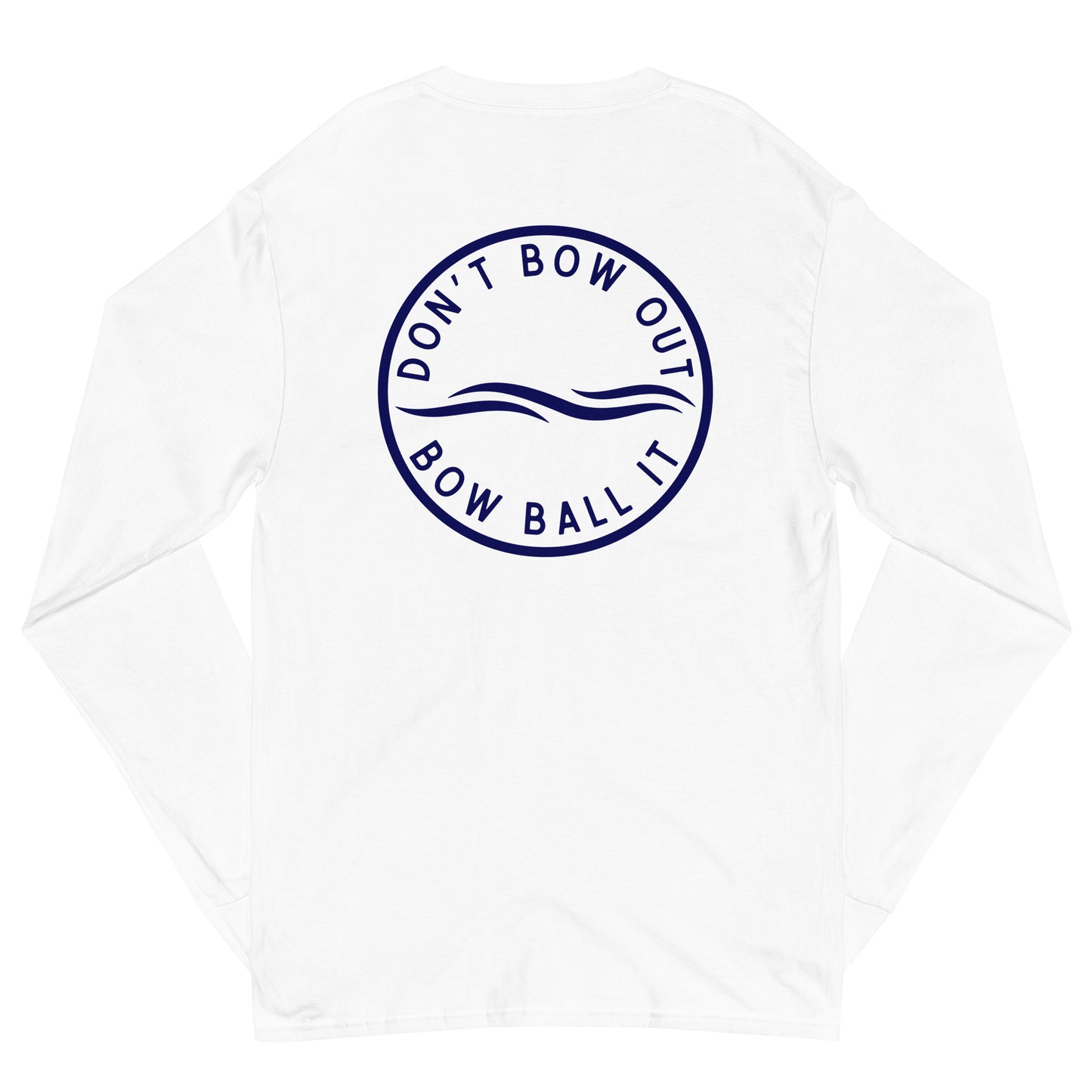 Men's Champion Long Sleeve Shirt (White): Bow Ball It | Waves