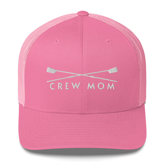 Trucker Cap: Crew Mom [Embroidered in White]