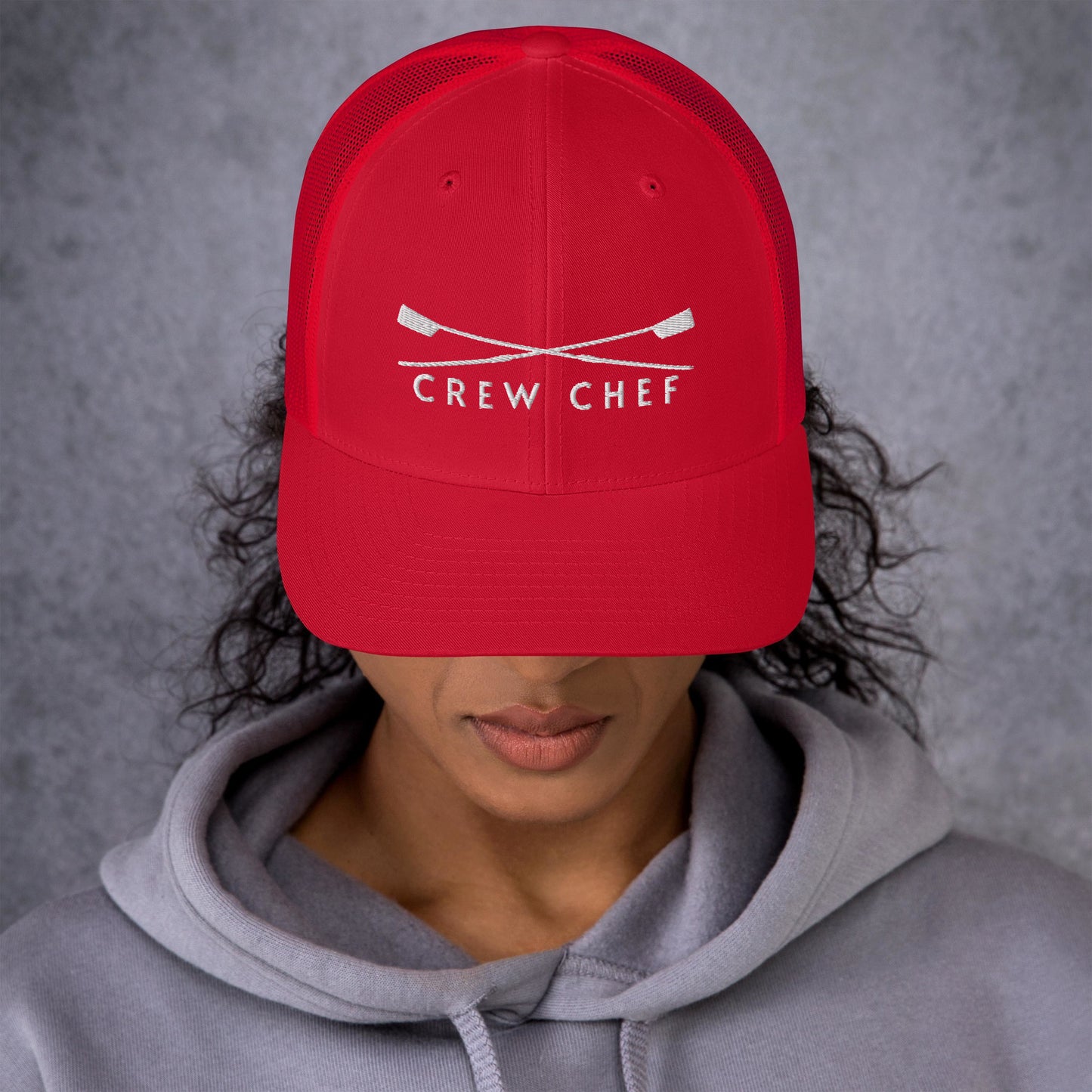 Trucker Cap: Crew Chef [Embroidered in White]