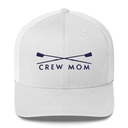 Trucker Cap: Crew Mom [Embroidered in Navy]