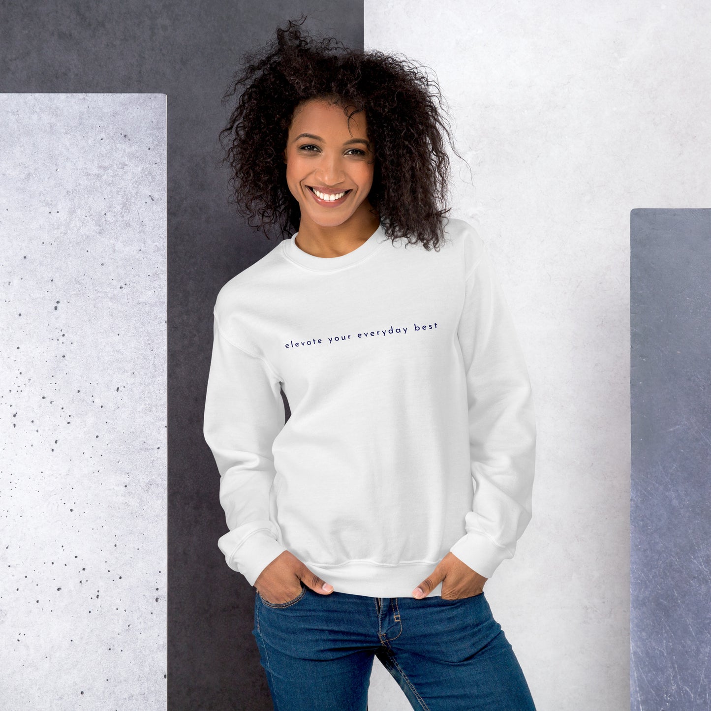 Unisex Sweatshirt: Elevate | White