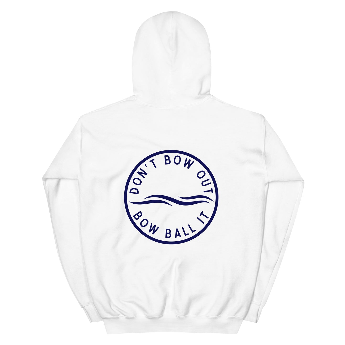 Unisex Hoodie in White: Bow Ball It | Waves