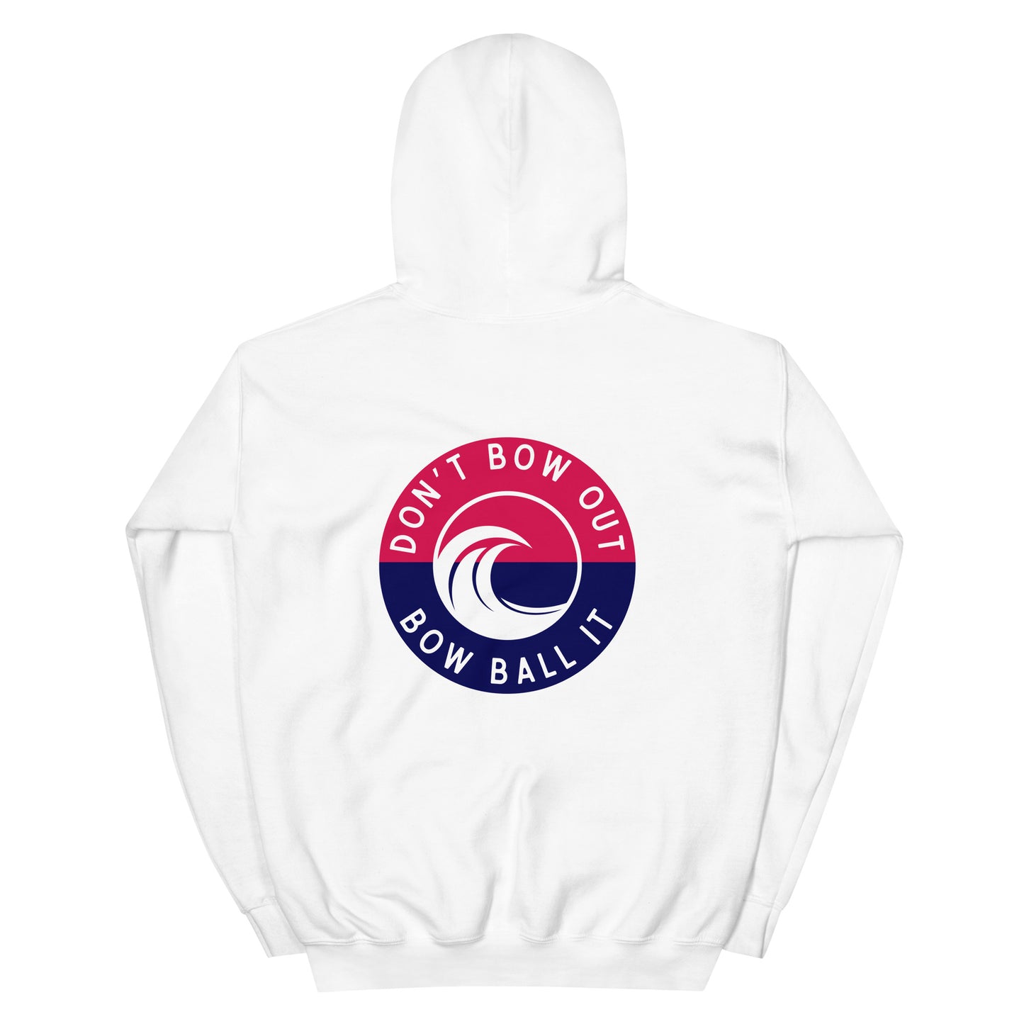 Unisex Hoodie in White: Bow Ball It | R,W&B