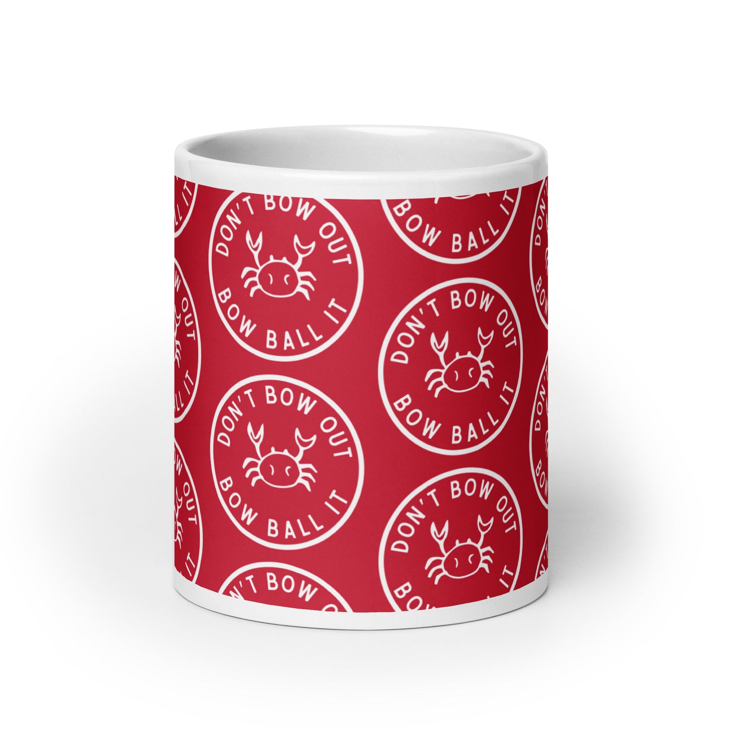 Large Mug: Bow Ball it | Crab | Red