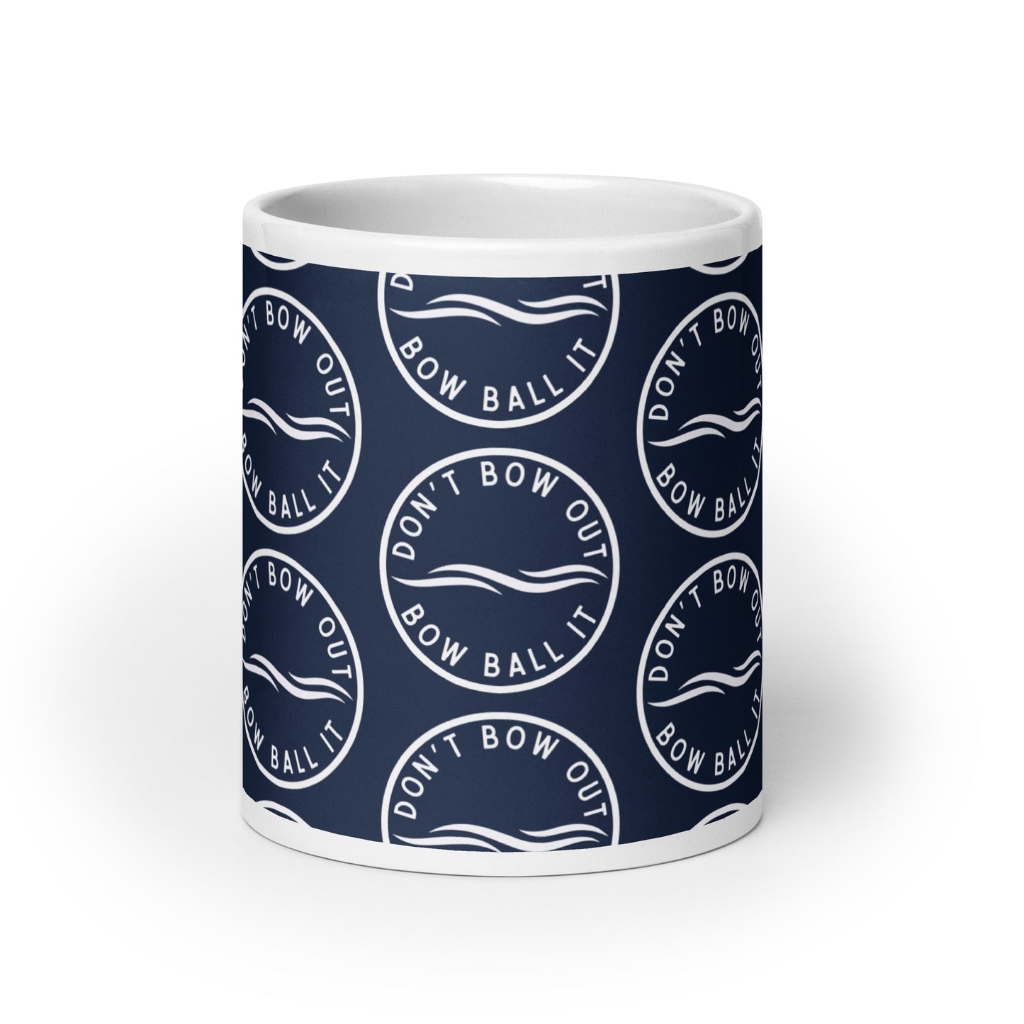 Large Mug: Bow Ball It | Waves | Navy