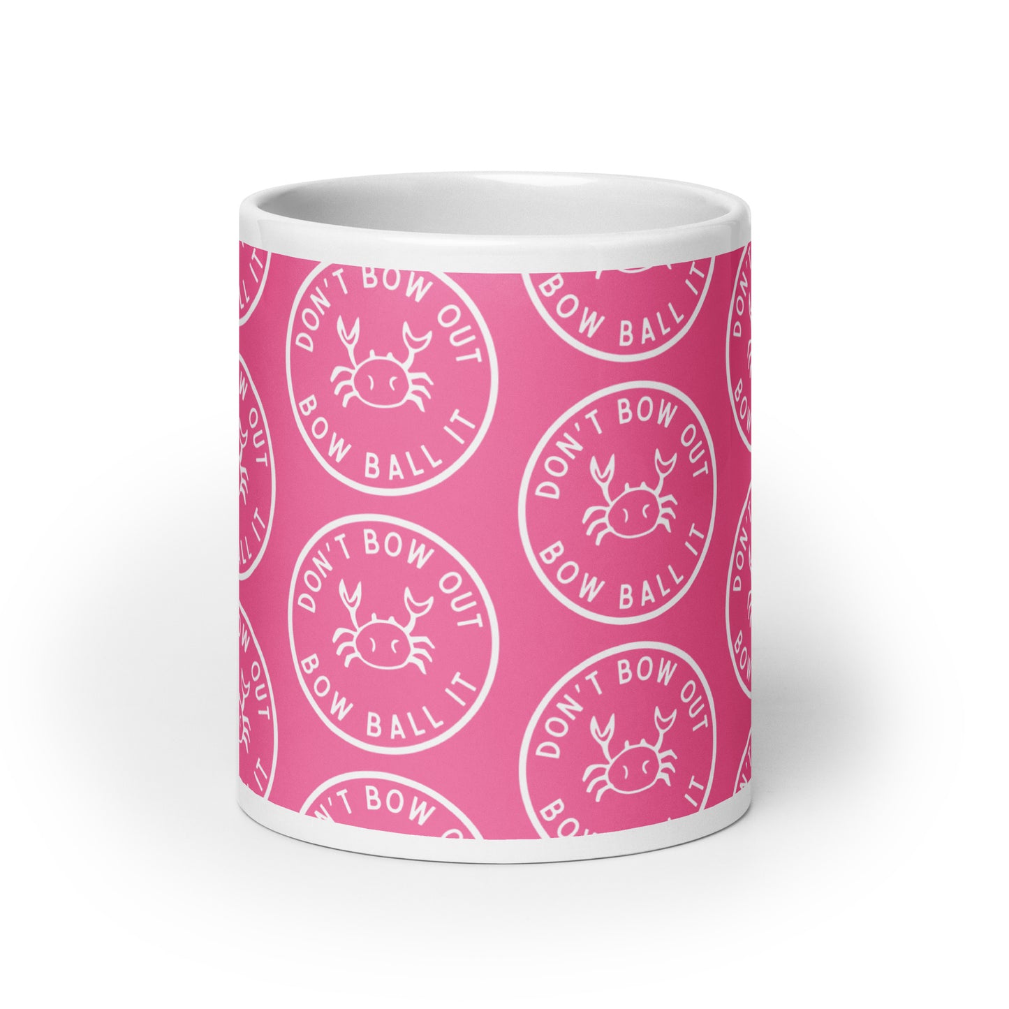 Large Mug: Bow Ball It | Crab | Pink