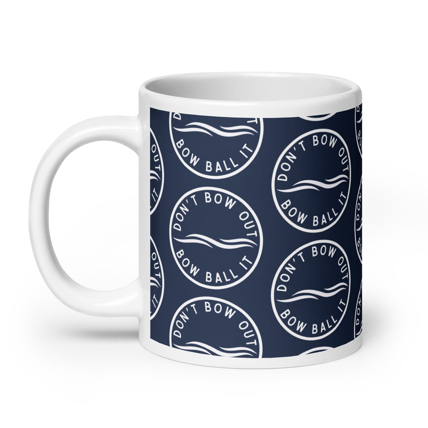 Large Mug: Bow Ball It | Waves | Navy