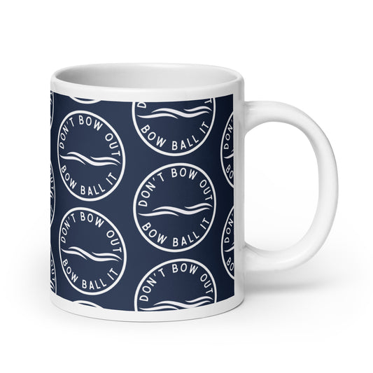 Large Mug: Bow Ball It | Waves | Navy