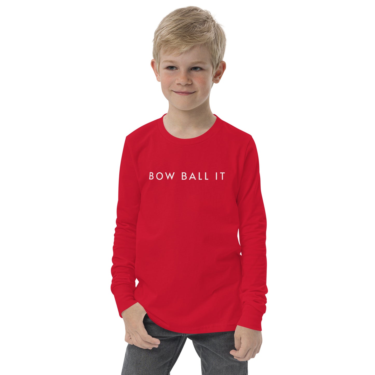 Youth Long Sleeve Tee: Bow Ball It | Believe & Bow Ball It