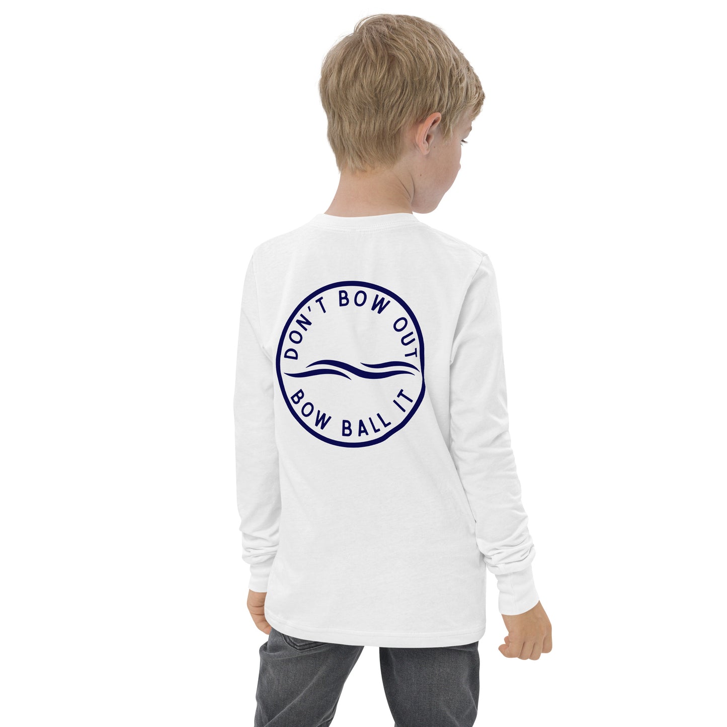 Youth Long Sleeve Tee in White: Elevate | Waves