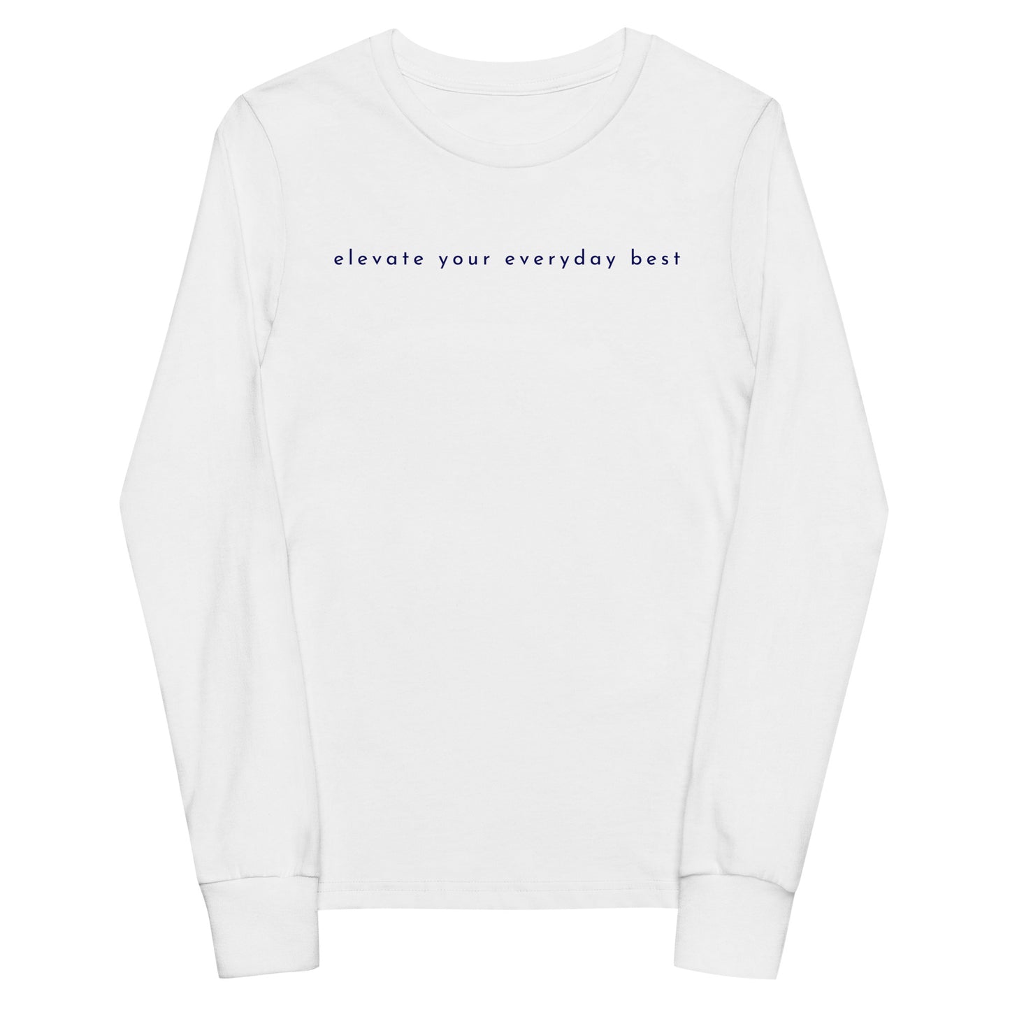 Youth Long Sleeve Tee in White: Elevate | Crab